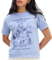 アーバンアウトフィッターズ レディース トップス シャツ BDG Urban Outfitters Feline Short Sleeve TShirt Blue ブルーのサムネイル