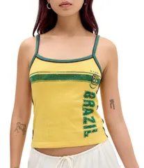 アーバンアウトフィッターズ レディース トップス シャツ ニット BDG Urban Outfitters Brazil Knit Camisole Light Yellow イエローのサムネイル