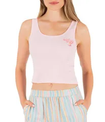 ハーレー レディース トップス シャツ リブ クロップド ニット Hurley Groovy Cropped Ribbed Knitank Top Sunrise Pink ピンクのサムネイル