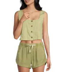 ビラボン レディース トップス シャツ ノースリーブ Billabong Another Wave Stripe Square Neck Sleeveless Tank Cedar ストライプのサムネイル