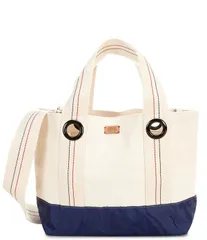 フランセスバレンタイン レディース バッグ カラーブロック FRANCES VALENTINE Canvas Colorblock Summer Tote Bag Natural Navy ネイビーのサムネイル