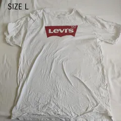 【L】海外古着　LEVI’S　リーバイス  ホワイト　白　ロゴ　シャツのサムネイル