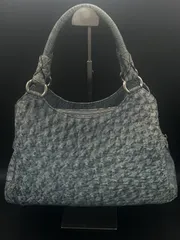 LEA03 Takechi オーストリッチ 2WAY ハンドバッグ ブルーグレーのサムネイル
