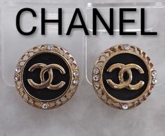 CHANEL 両耳 ピアス ココマーク ブラック ストーン 正規 - メルカリ