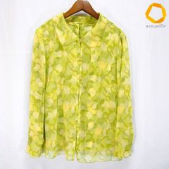 Auratier オーラティエ インクアートブラウス イエローグリーン系 美品