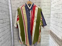 nautica/90年代/半袖シャツ/Lサイズ/マルチカラー/ストライプ/古着/ボタンダウンシャツ/ノーティカ/コットン/USA製