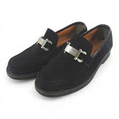 サルヴァトーレフェラガモ Salvatore Ferragamo JAZZ 0161262 ローファー ホースビット ガンチーニ シルバー金具 7EE ブラック 黒系 スエード のサムネイル