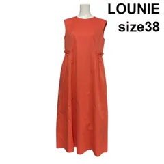 □ ルーニィ LOUNIE ウエストギャザーワンピース ノースリーブワンピース マキシ丈 ラウンドネック オレンジ 38 M 9号 レディース S6F043のサムネイル