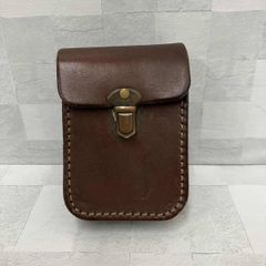 HERZ ヘルツ 口枠ベルトポーチ レザー 本革 ブラウン 茶 - メルカリ