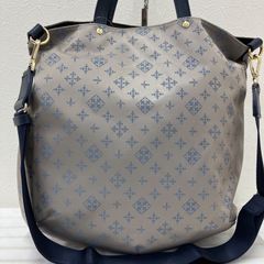 極美品 russet モノグラム デニム 2way ショルダー ハンド バッグ
