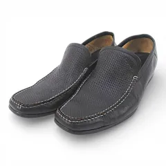 サルヴァトーレフェラガモ Salvatore Ferragamo UR 8389 ローファー スリッポン パンチング 5.5 ブラック 黒系 レザー イタリア製のサムネイル