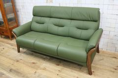 浜本工芸】3人掛けソファー グリーン 牛革 S-1800 - メルカリ
