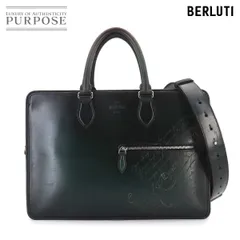 美品 ベルルッティ Berluti アンジュール ブリーフケース 2way ビジネス ショルダー バッグ ヴェネチアレザー ダークグリーン 90321673のサムネイル