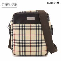美品 BURBERRY PVC レザー ロゴプレート スクエア ショルダーバッグ