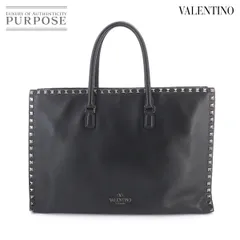 ヴァレンティノ ガラヴァーニ VALENTINO GARAVANI ロックスタッズ 2way トート ショルダー バッグ レザー ブラック Tote Bag 90322856のサムネイル