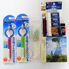 [TK]文房具 シャープペンシル ボールペン替え芯 消しゴム メモ帳 まとめ売り 6点セット