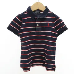 ポロ ラルフローレン POLO RALPH LAUREN ポロシャツ 半袖 鹿の子 ボーダー 男の子 90 紺 ネイビー 赤 レッド /GV ■GY14のサムネイル