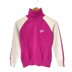 ナイキ NIKE ニット セーター ラグランスリーブ タートルネック バイカラー 長袖 S ピンク グレーのサムネイル