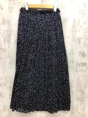 美品 Perle Peche ペルルペッシュ ドット プリーツ スカート size38/紺 ■■ レディースのサムネイル
