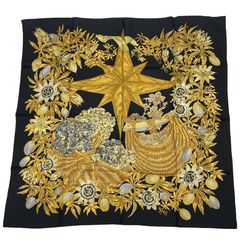 HERMESエルメス カレ90 パッションフラワー トケイソウ シルクスカーフ