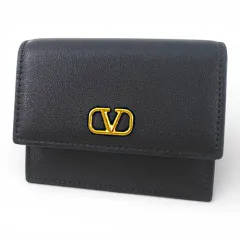 ヴァレンティノ ガラヴァーニ VALENTINO GARAVANI SW9P0T59DSH Vスリング レザー 二つ折りウォレット カードケース ブラック 黒系 レザー イタリア製のサムネイル