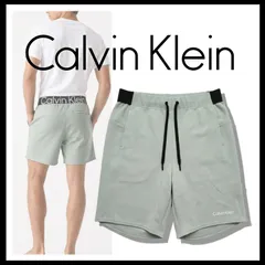 新品 未使用 カルバンクライン ニット ショートパンツ ウエストロゴ ミント L【Calvin Klein】ハーフパンツ 高密度ニット ストレッチのサムネイル
