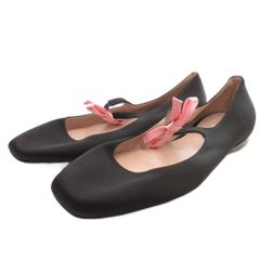 ジ*ン様 miu miu ミュウミュウ リボン スタッズ バレリーナ パンプス