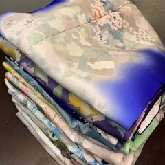 【まとめ売り】正絹訪問着14枚 リメイク素材　ハンドメイド向けのサムネイル