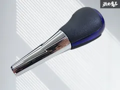 トヨタ 純正 NHP10 アクア シフトノブ シフト ノブ 単体 レザー調 メッキ ブルー 青 内装 全長：約140mm 穴間：約10ｍｍ 即納 在庫有 棚のサムネイル