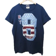 ヒルフィガーデニム HILFIGER DENIM Tシャツ カットソー プリント NY ナンバリング 半袖 XL 紺 ネイビー IBO87 0110のサムネイル