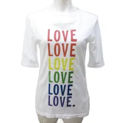 ケイトスペード KATE SPADE 美品 カットソー Tシャツ LOVE プリント ラメ 半袖 XS 白 ホワイト 0420のサムネイル