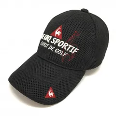【美品】ルコックゴルフ メッシュキャップ 黒 ロゴ刺しゅう FREE   ゴルフウェア le coq sportifのサムネイル