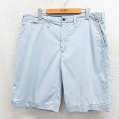 W36/古着 ラルフローレン ショート ブランド パンツ ショーツ メンズ ワンポイントロゴ コットン 水色 26may12のサムネイル