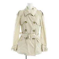 モンクレール MONCLER トレンチコート 長袖 ダブル ミドル ロゴ 薄手 00 XS アイボリー ■GY19 /MQのサムネイル