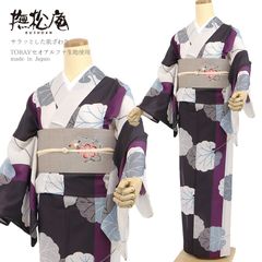 スーパー特価】浴衣単品 渋紺 アーティチョーク 撫松庵 セオα 付下げ