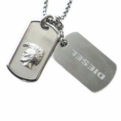 美品✨DIESELディーゼルドッグタグロゴプレートネックレス_831 - メルカリ