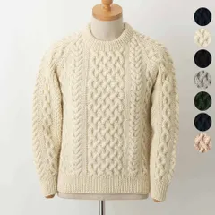 インバーアラン INVERALLAN クルーネック長袖ニット ARAN COUNTRY MEETINGS CREW NECK SWEATER メンズ レディース 1A【英国ブランド】のサムネイル