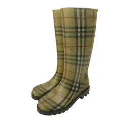 バーバリー BURBERRY レインブーツ ロング シューズ 長靴 ノバチェック 37 24.0cm ベージュ 0122 ■MNK4のサムネイル