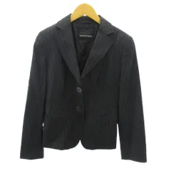 エンポリオアルマーニ EMPORIO ARMANI テーラードジャケット 総裏 2B ストライプ ウール 40 黒 ブラック 0306 IBO90のサムネイル