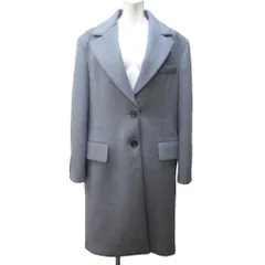 ミュウミュウ miumiu 23AW タグ付 シングルブレステッド チェスターコート ウールカシミヤ バックエンボスロゴ ロング 42 約M 灰 グレー MS1987 13SD F0002 ■MNK3 1129のサムネイル
