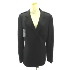 グッチ GUCCI タグ付 90s 00s archive ウール テーラードジャケット 総裏 3B エポレット ウール 44 黒 ブラック 0511のサムネイル
