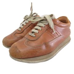 HERMES レザー スニーカー ブラウン - メルカリ