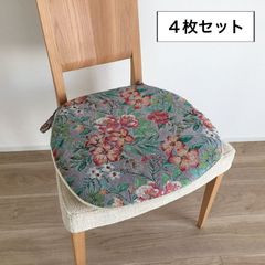 りんご様　ダイニングシートクッション　ストロベリーバード　グリーン　5枚セット りんご様 ダイニングシートクッション ストロベリーバード グリーン 5