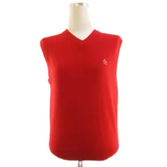 マンシングウェア MUNSINGWEAR ニット ベスト Vネック ウール 赤 レッド ゴルフウェアのサムネイル