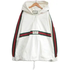 グッチ GUCCI 21AW シェリーライン コットンキャンバス ウィンドブレーカー アノラック パーカー 大きいサイズ 56 白 ホワイト 594861 ■MNK5のサムネイル