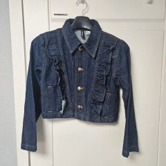 極美品✨オースチンリード デニムジャケット フリル ビジューボタン 40