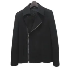 ドルチェ&ガッバーナ ドルガバ DOLCE&GABBANA ウールライダースジャケット ダブル ブルゾン ロゴジップ 46 黒 ブラック G9980T FU2HN