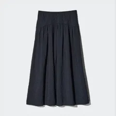 UNIQLO シアサッカーボリュームスカート ブラック XL 222-475858のサムネイル
