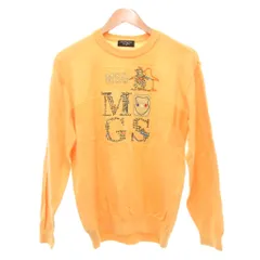 マンシングウェア MUNSINGWEAR 美品 ニット セーター ウール M 黄 イエロー クルーネック 長袖 ロゴ刺繍 /NL ■ECF003のサムネイル