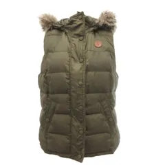 トミーヒルフィガー TOMMY HILFIGER ダウンベスト L カーキ フード付き フェイクファー /NL ■ECG001のサムネイル